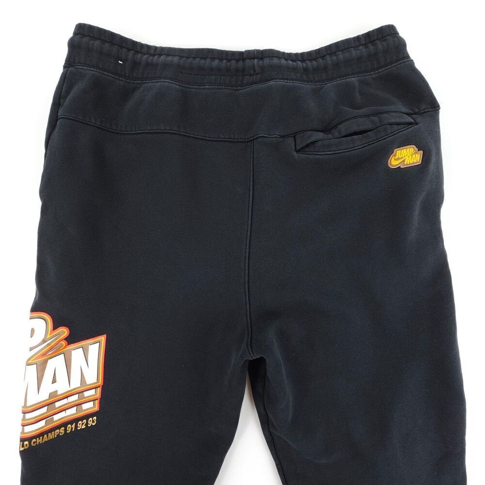 NIKE Air Jordan Jumpman Fleece Sweatpants Black Jogger 90s Athleisure Lounge Y2k - Picture 7 of 9